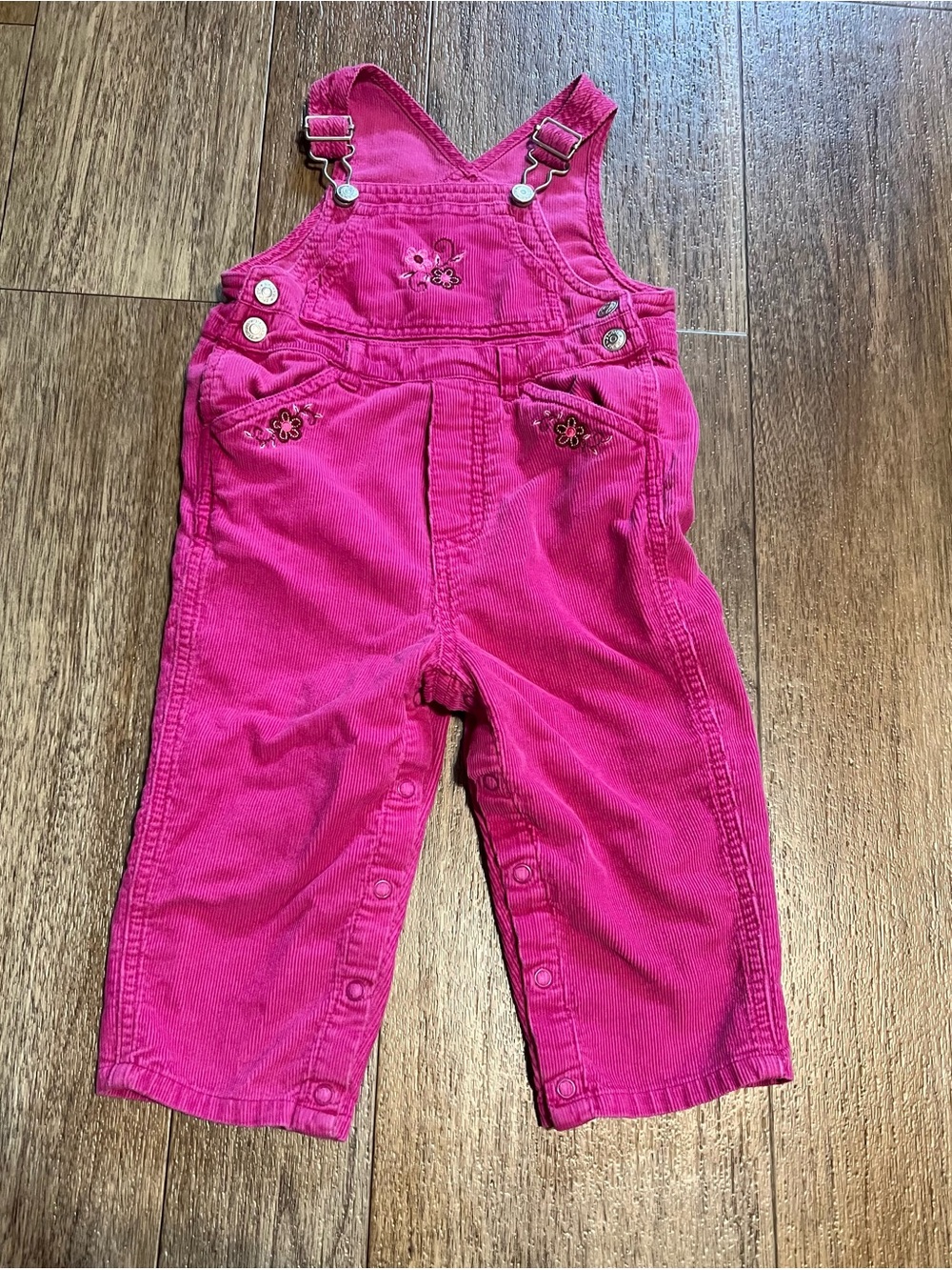 Vintage Pink Corduroy Baby Overalls 18M